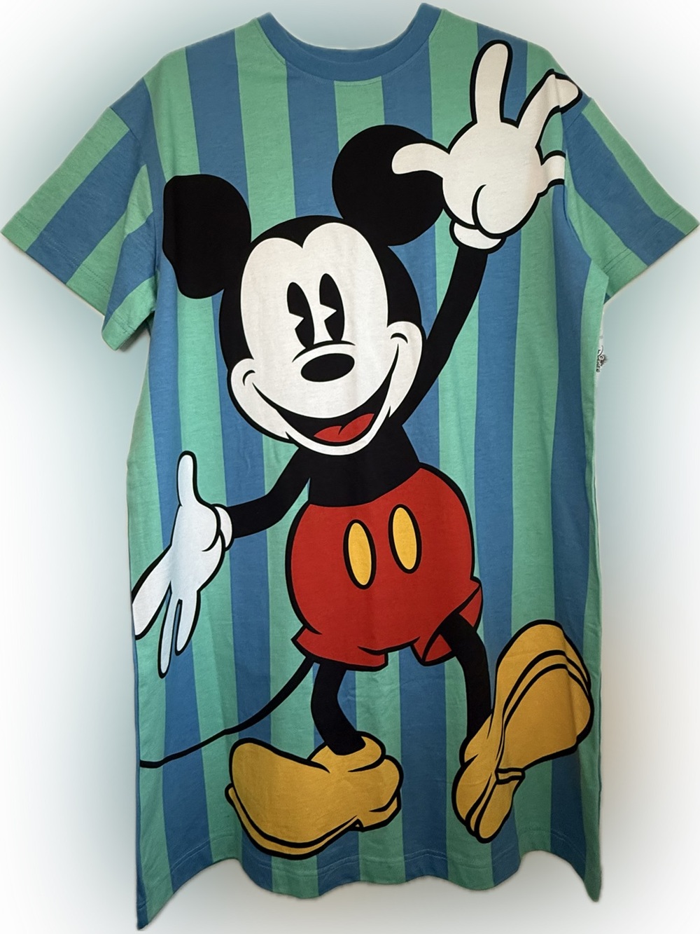 NEW Disney Parks Mickey & Co. Mickey Mouse Striped T-Shirt Dress Women's Large